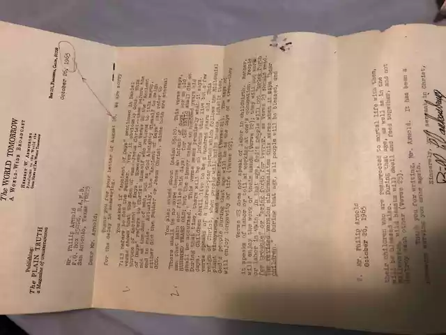 Ltr from WCG 1965